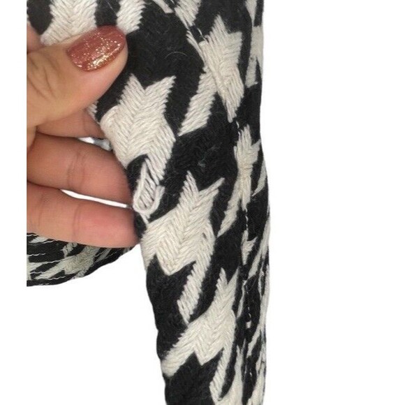 CHICOS Jacket size 2 Knit Motto Jacket Black & White Houndstooth Outerwear Large - Picture 5 of 14
